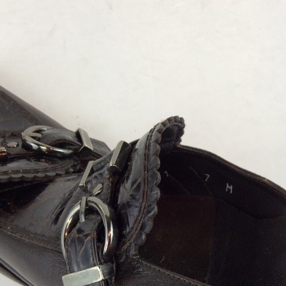 Stuart Weitzman Brown Leather Open Back Sandal - Picture 6 of 7